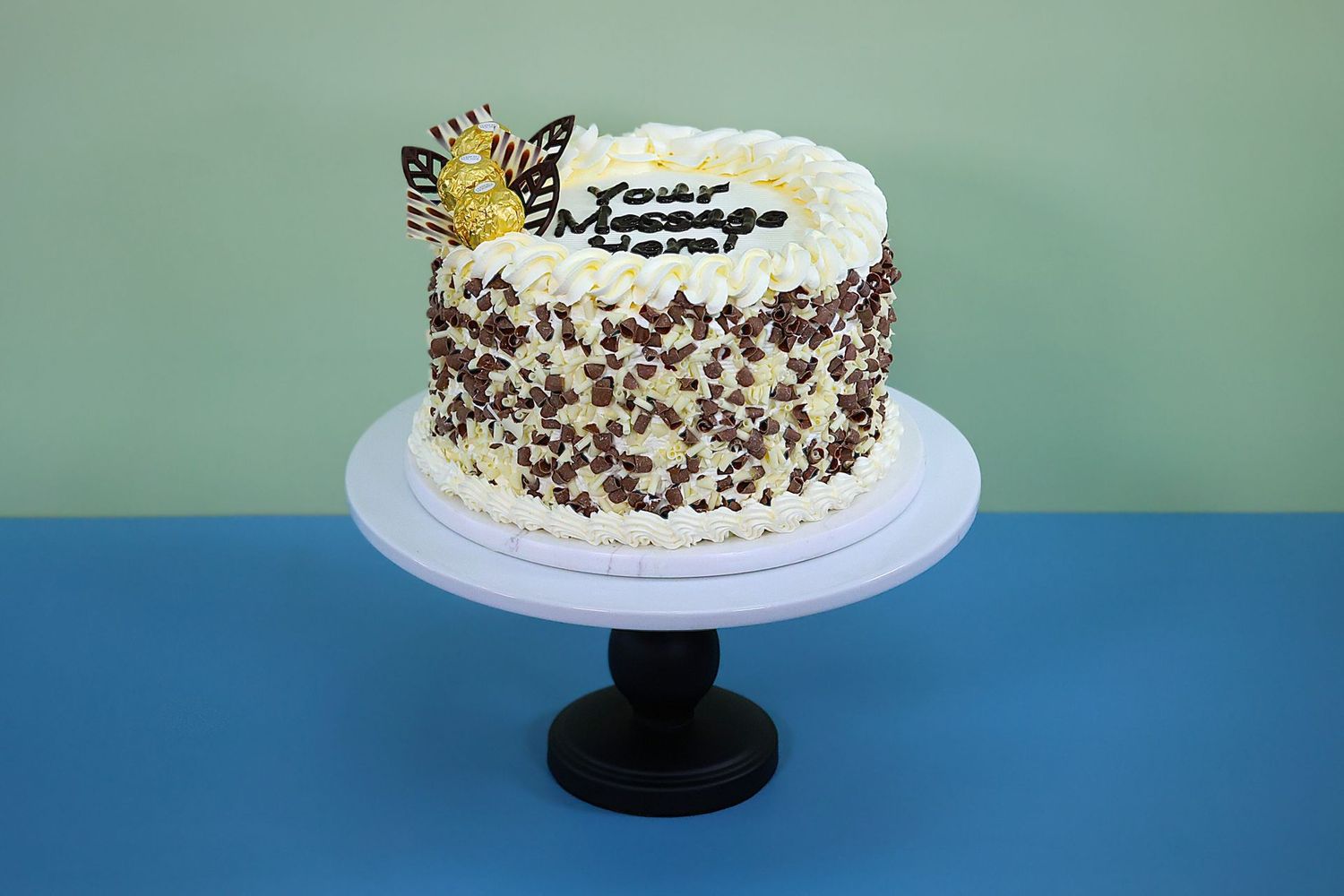Ferrero Chocolate With Curls On Side Birthday Cake