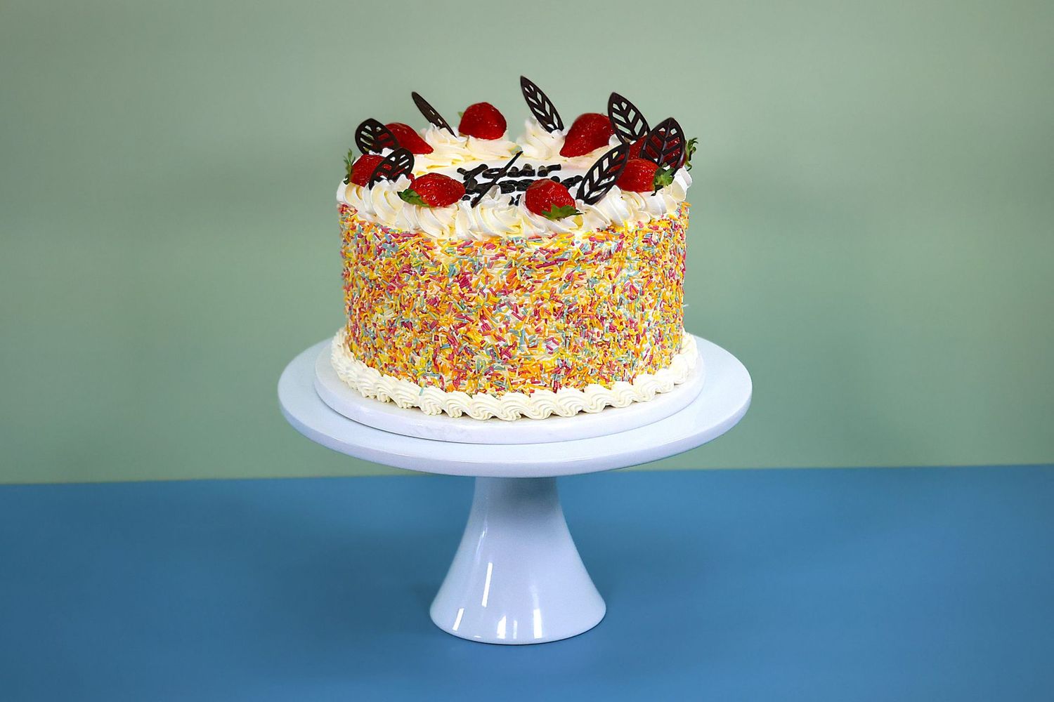 Sprinkle's &  Strawberry Birthday Cake
