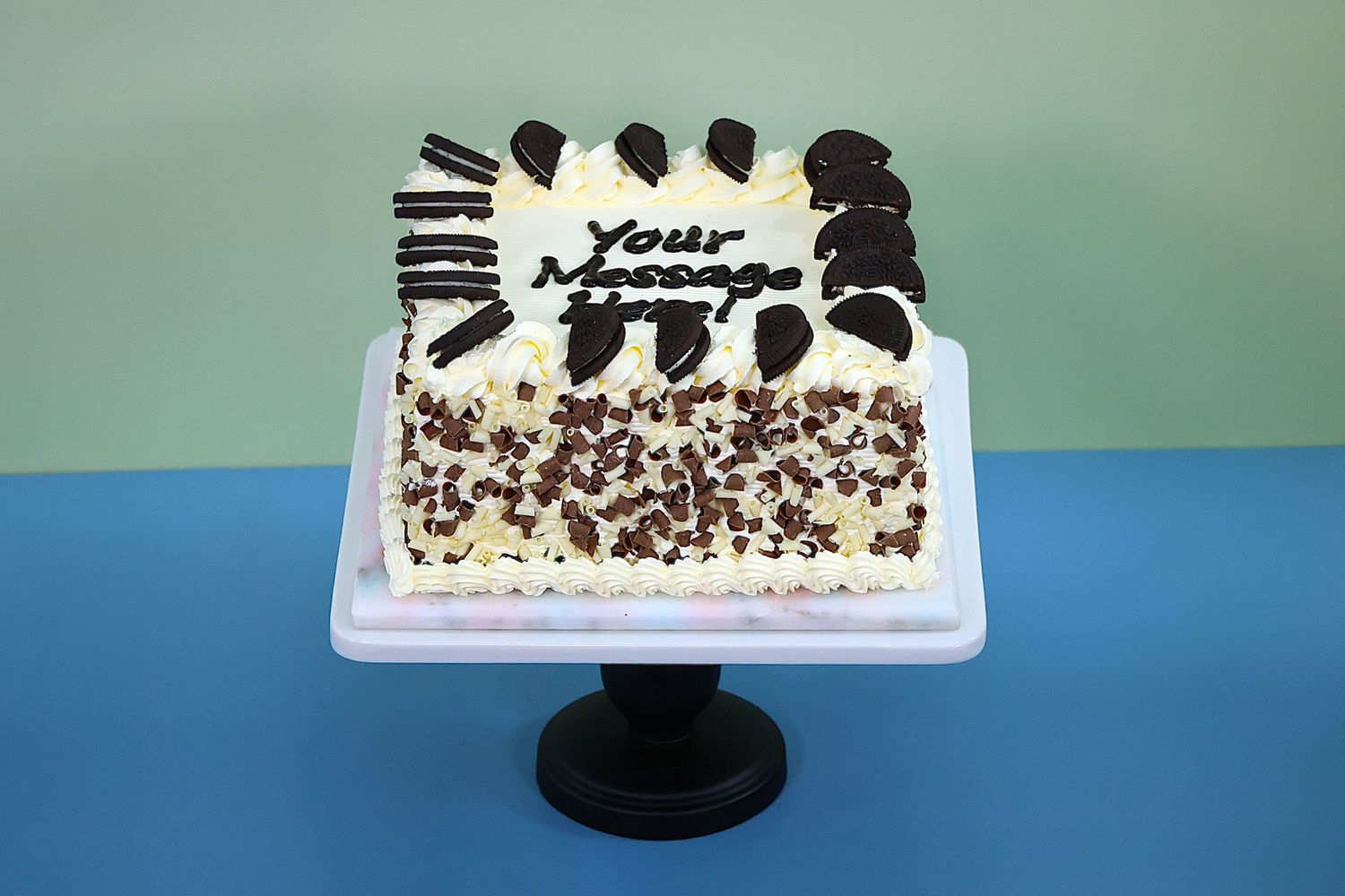 Oreo On Top With Chocolate Curls On Side Birthday Cake