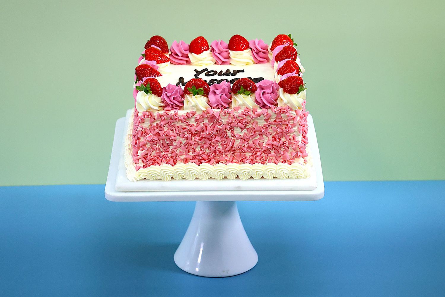 Full Strawberry With Strawberry Curls On Side Birthday Cake