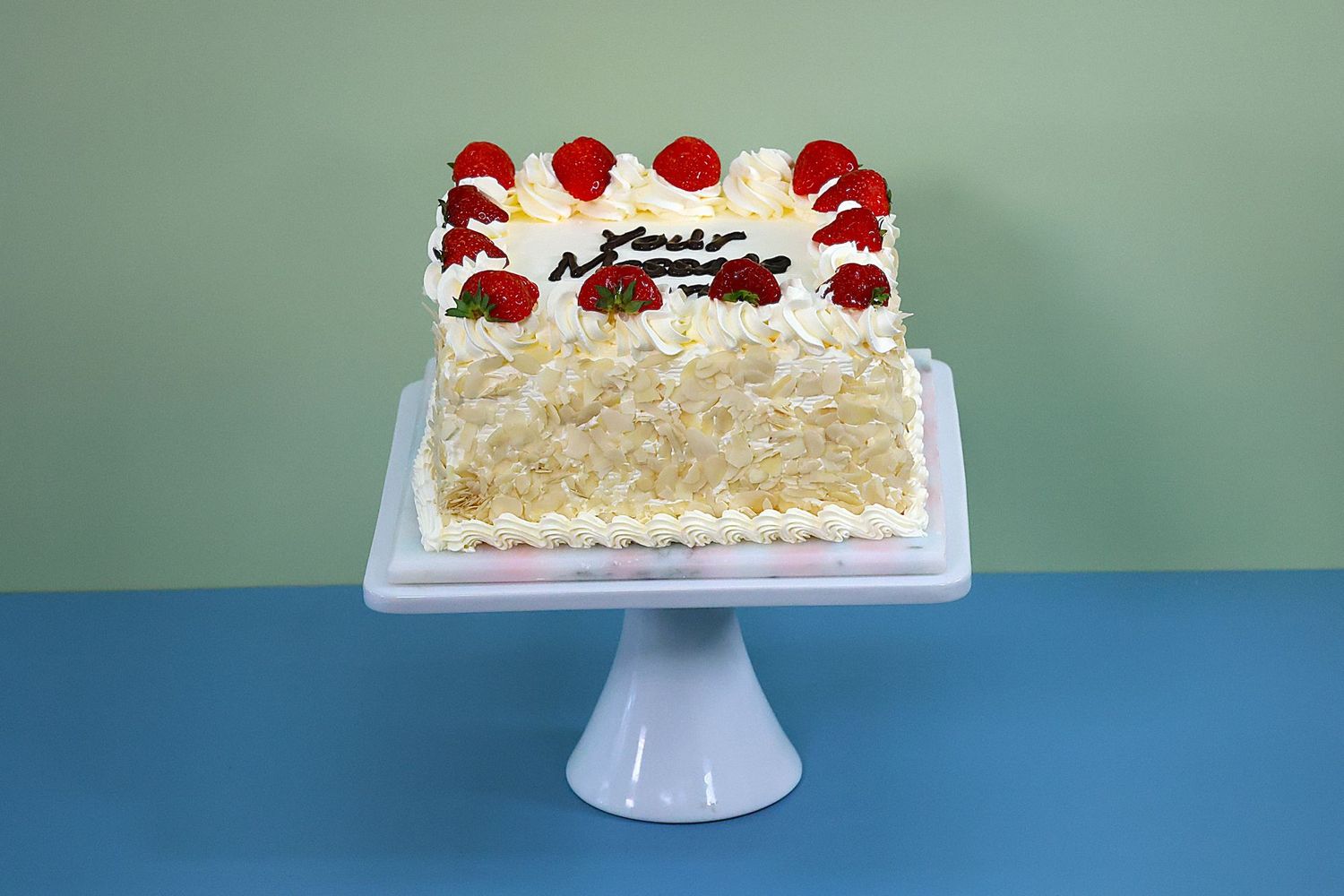 Full Strawberry & Nut On Side Birthday Cake