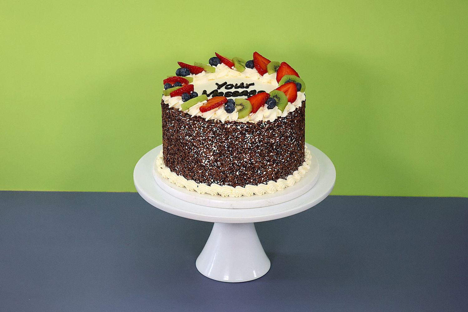 Full Fruit With Chocolate Sprinkle's on Side Birthday Cake
