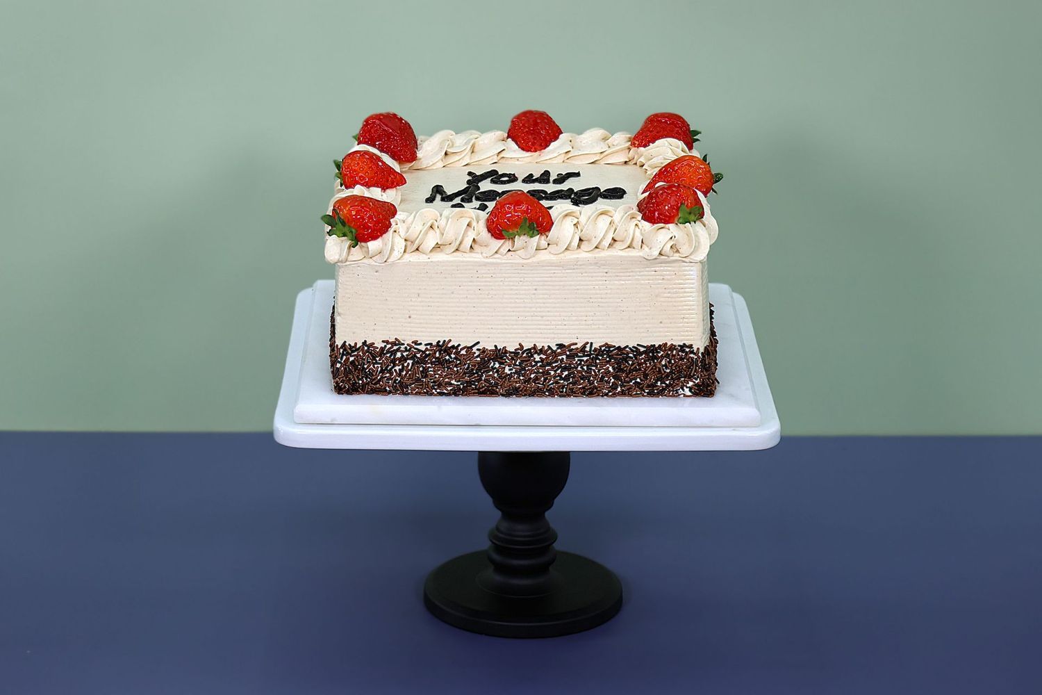 Double Bueno Cream & Strawberry Toppings Cake