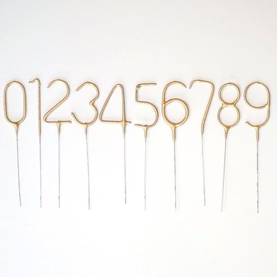 Gold Number  Sparkler Candle