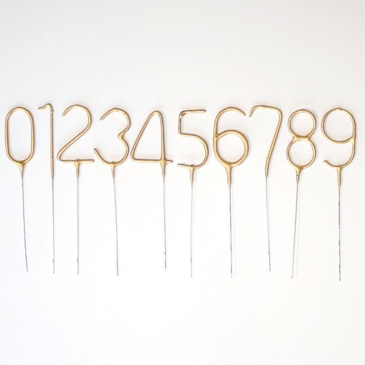 Gold Number  Sparkler Candle