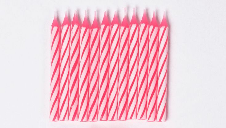 6Pcs Pink Candles