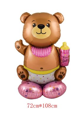 42" Large Its a Girl Teddy Bear With Base Balloon