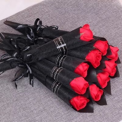 Red Rose Artificial Flower Single Individually Wrapped RF1