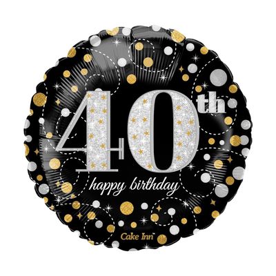 Happy 40th Birthday 18″Foil Balloon Including Helium & Weight
