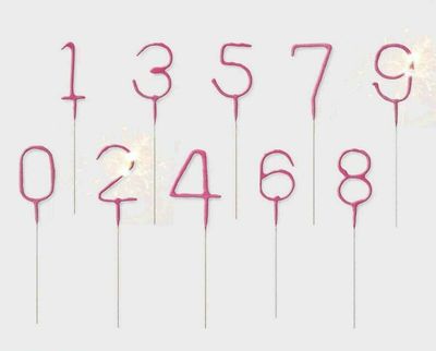 Pink Number  Sparkler Candle