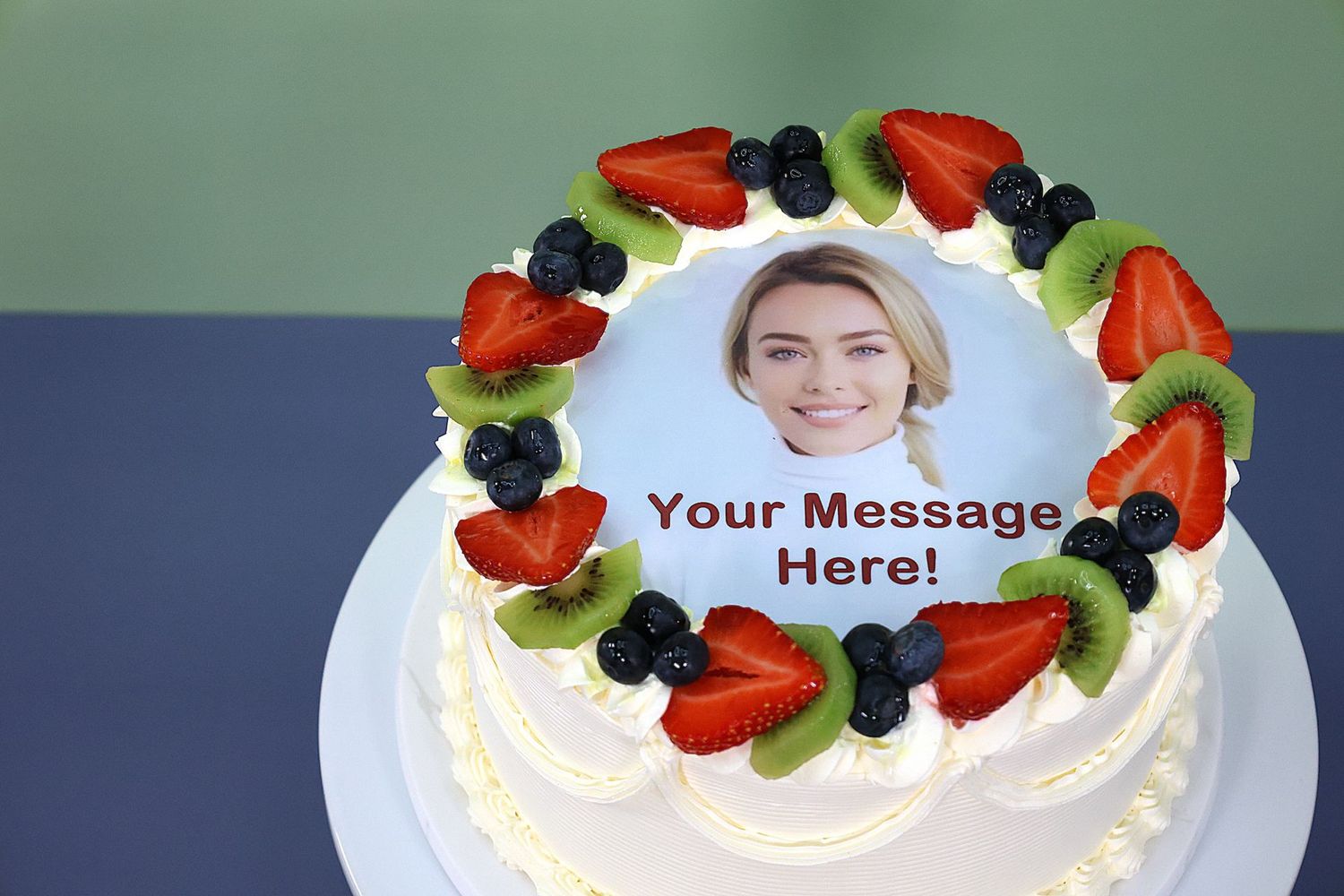 Fresh Fruit  Photo Cake