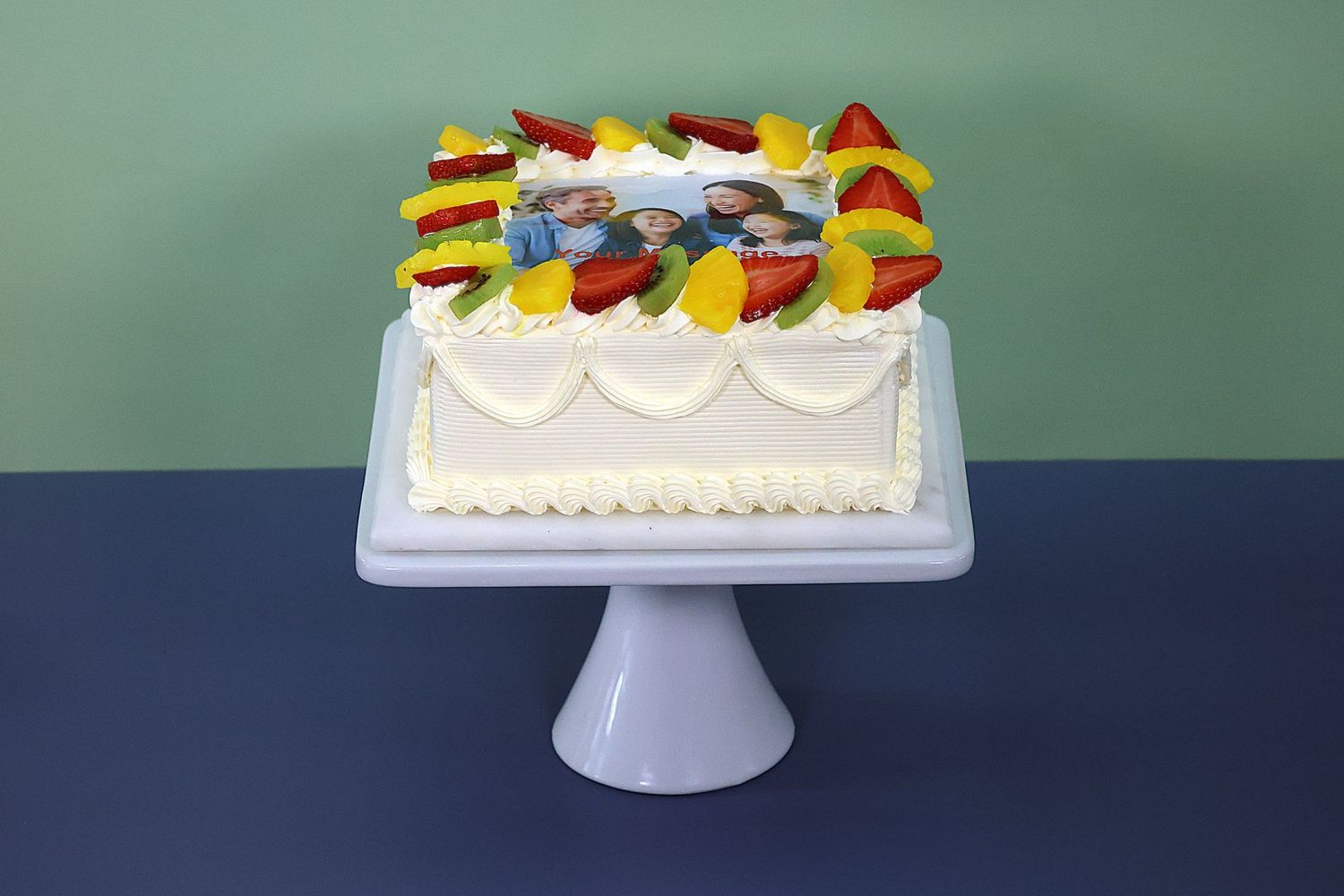 Full Fruit Photo Birthday Cake