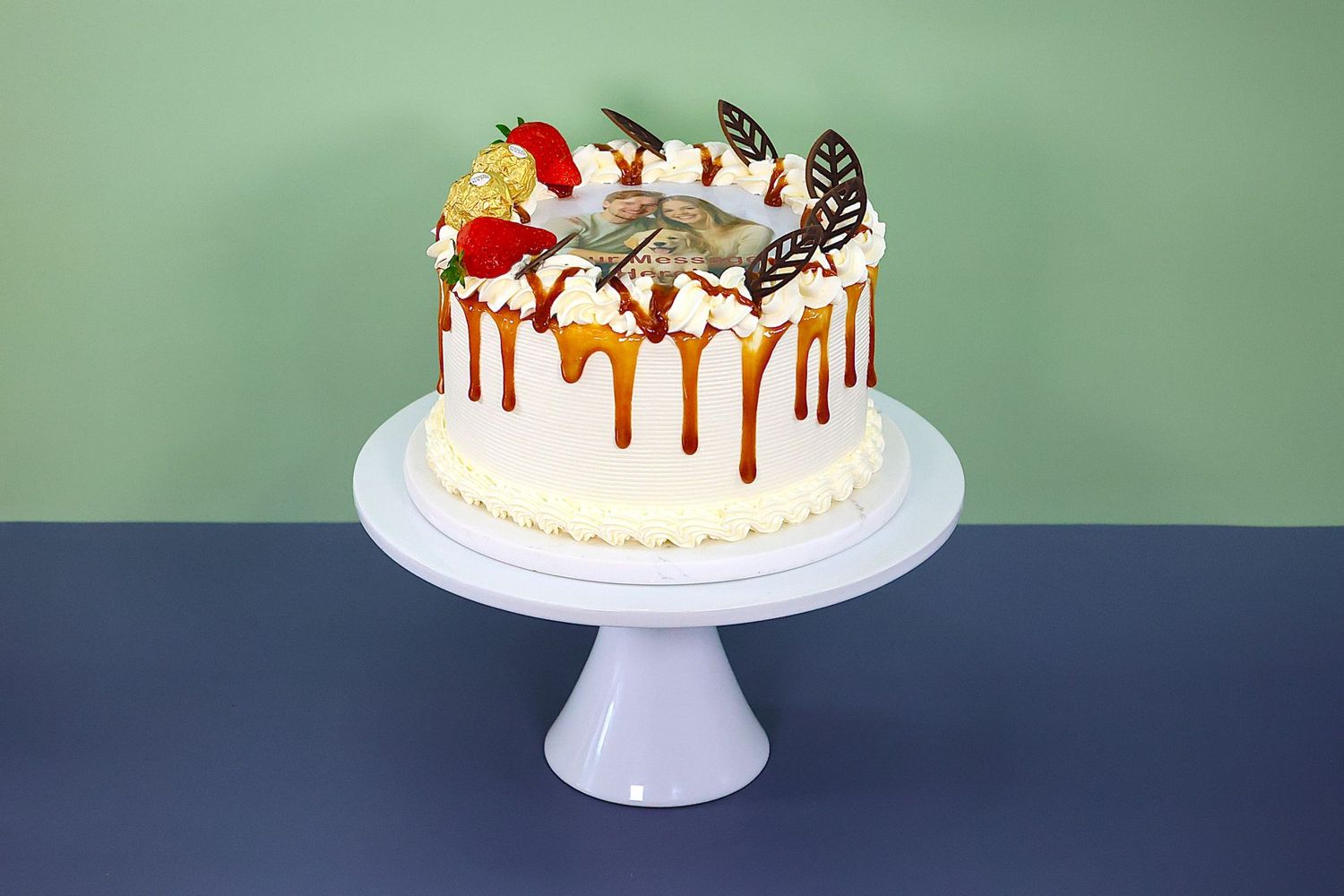 Caramel Dripping Photo Cake