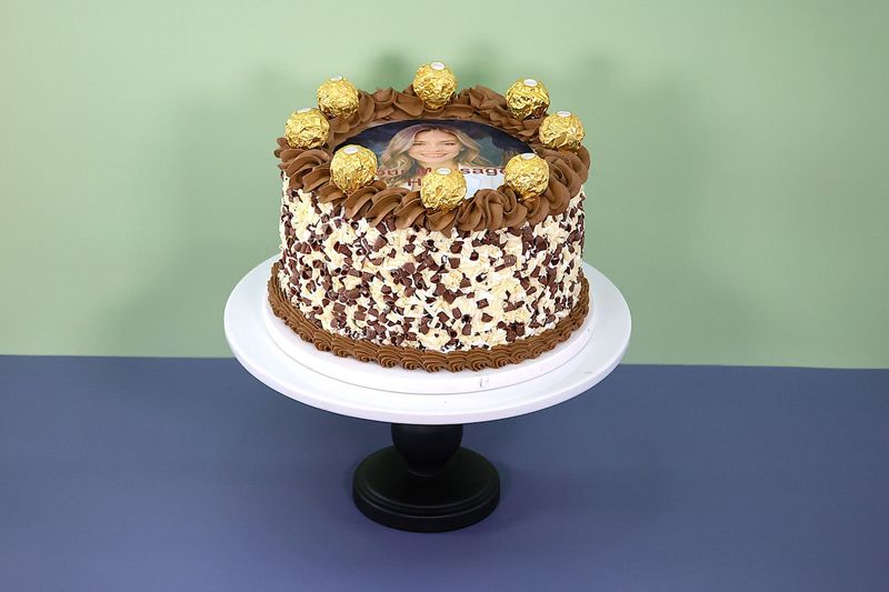 Luxury Fererro Toppings  Photo Birthday Cake