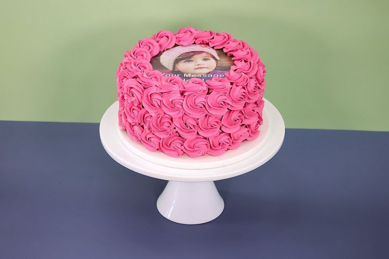 Rosette Photo Birthday Cake