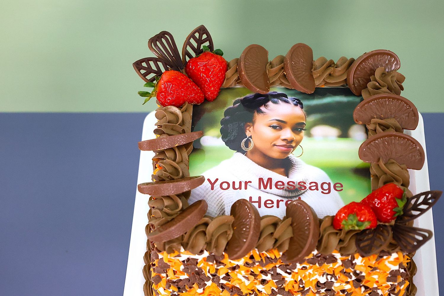 Cholate Orange  Photo Birthday Cake P494
