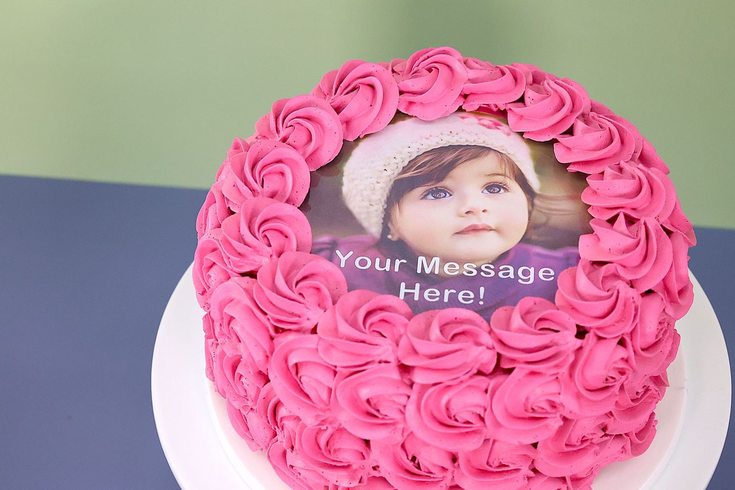Rosette Photo Birthday Cake