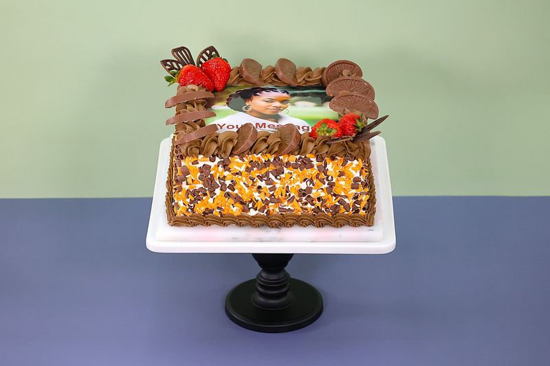Cholate Orange  Photo Birthday Cake P494
