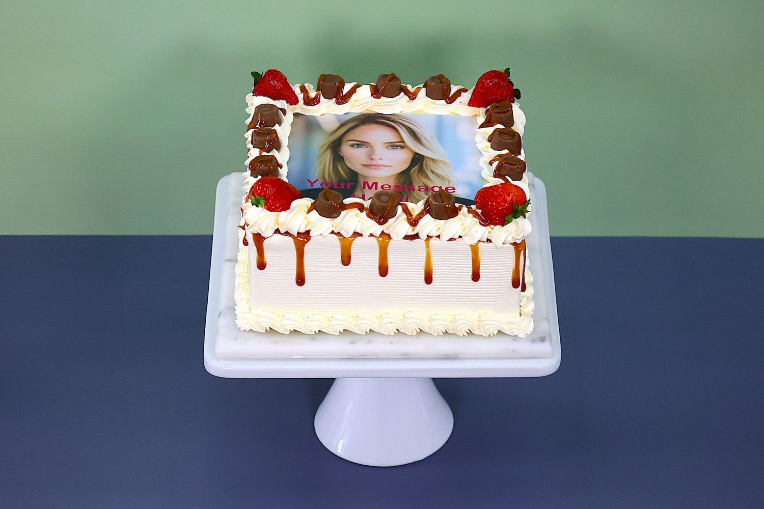 Caramel Dripping & Rolo Photo Cake