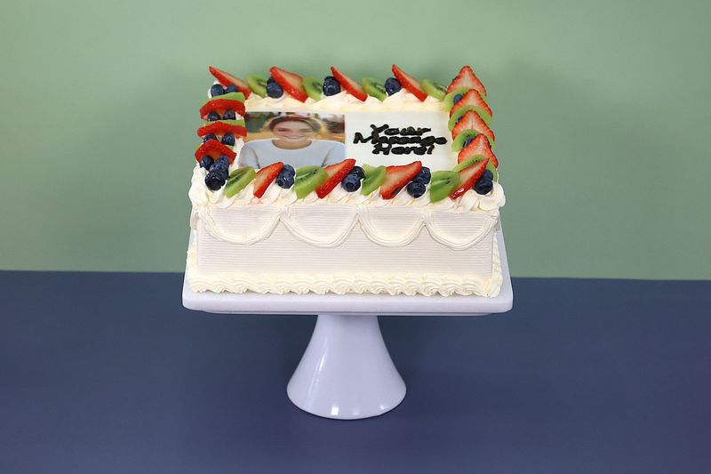 Fresh Fruit Photo Birthday Cake