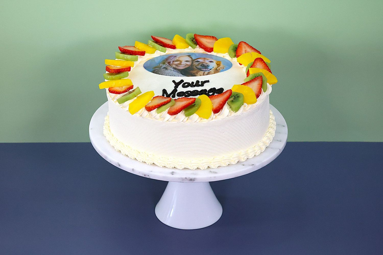 Fresh fruit Photo Birthday Cake