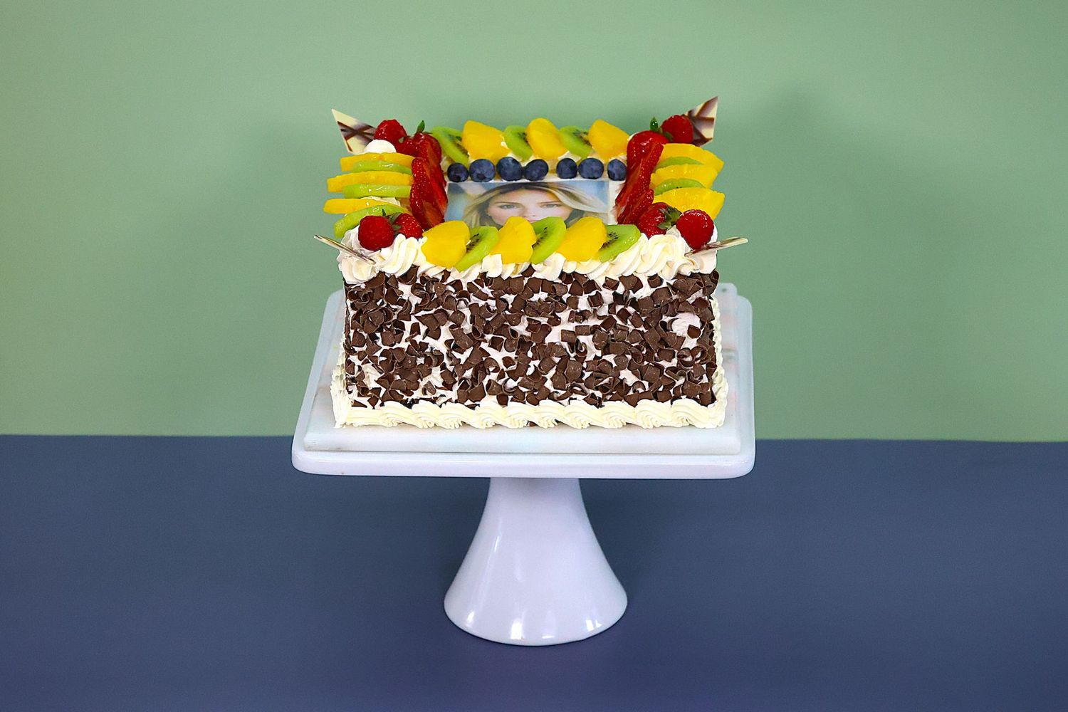 Full Fruit Photo Birthday cake