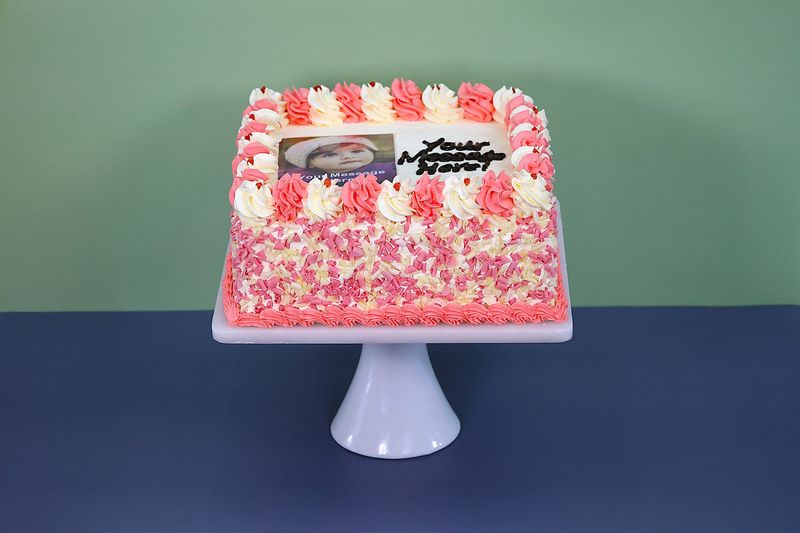 Pink Photo Birthday Cake