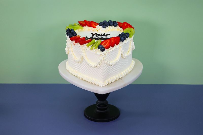 Fresh Fruit Heart Celebration Cake