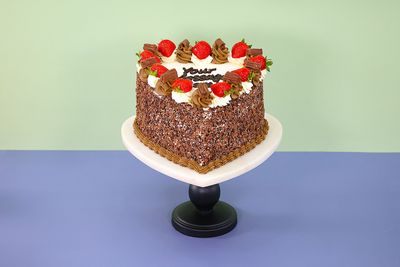 Strawberry | Flake & Sprinkles On Side Heart Celebration Cake