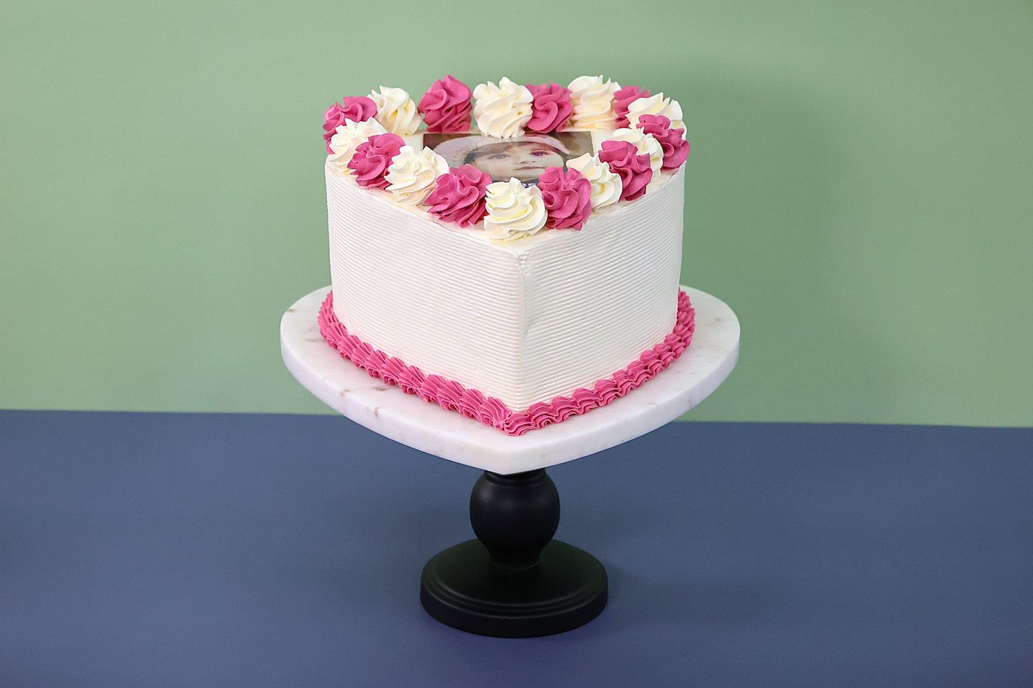 Colour Theme Heart Photo Cake