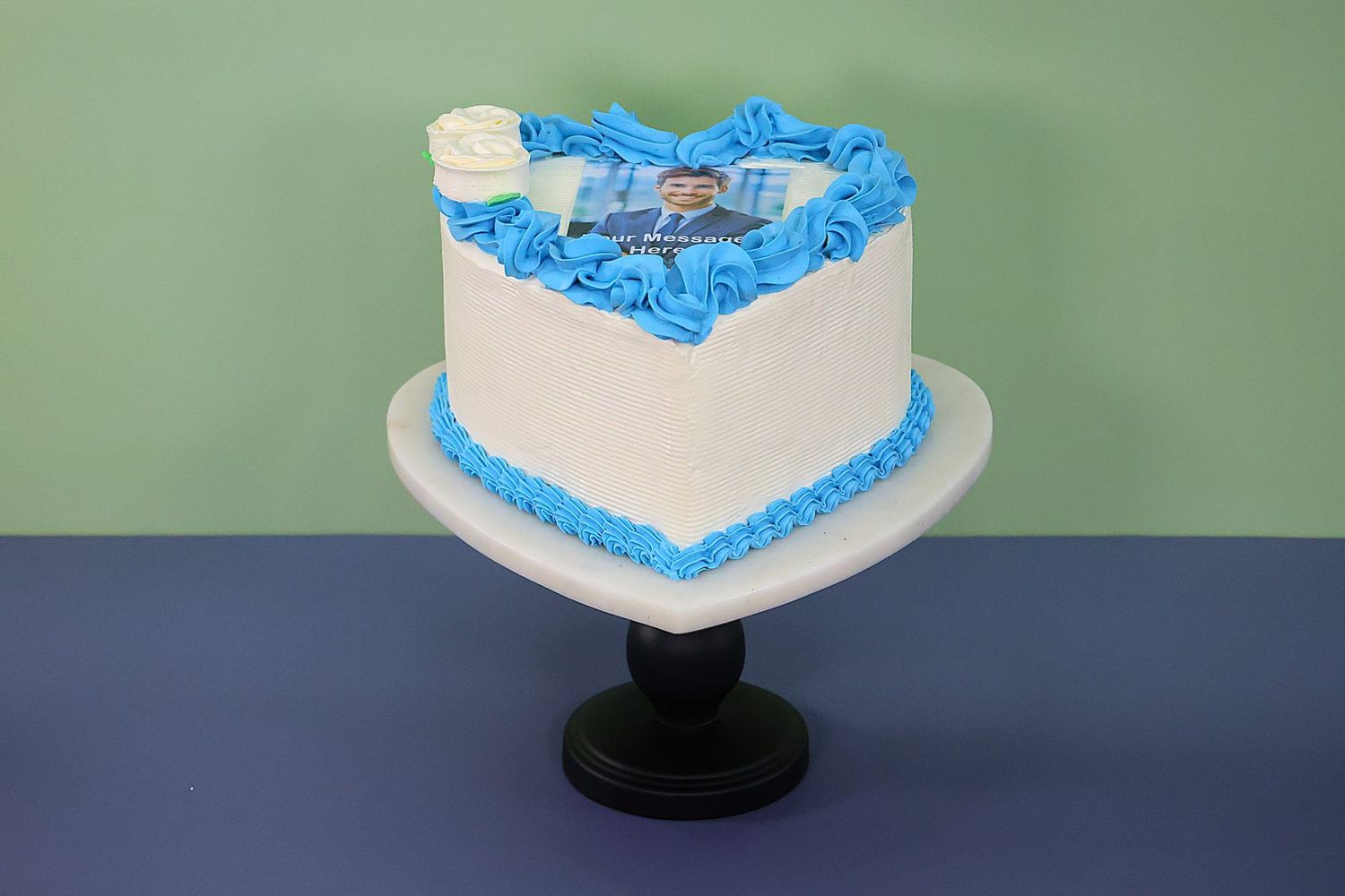 Colour Theme Heart Photo Cake