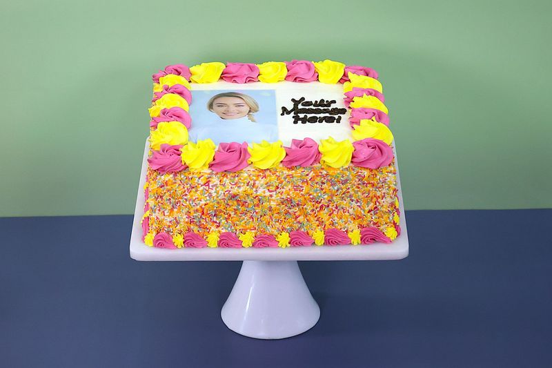Rainbow Sprinkles Photo Cake