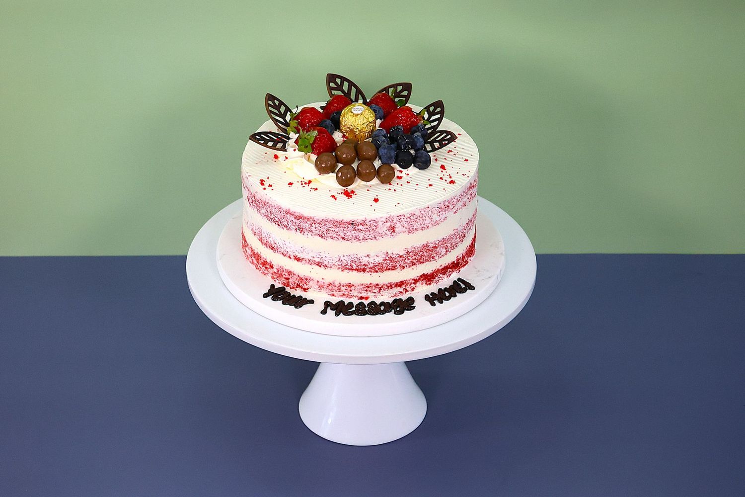 Luxury Fruity Naked Red Velvet Cake