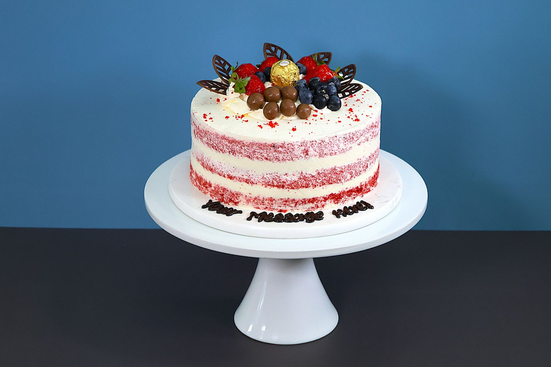 Luxury Fruity Naked Red Velvet Cake