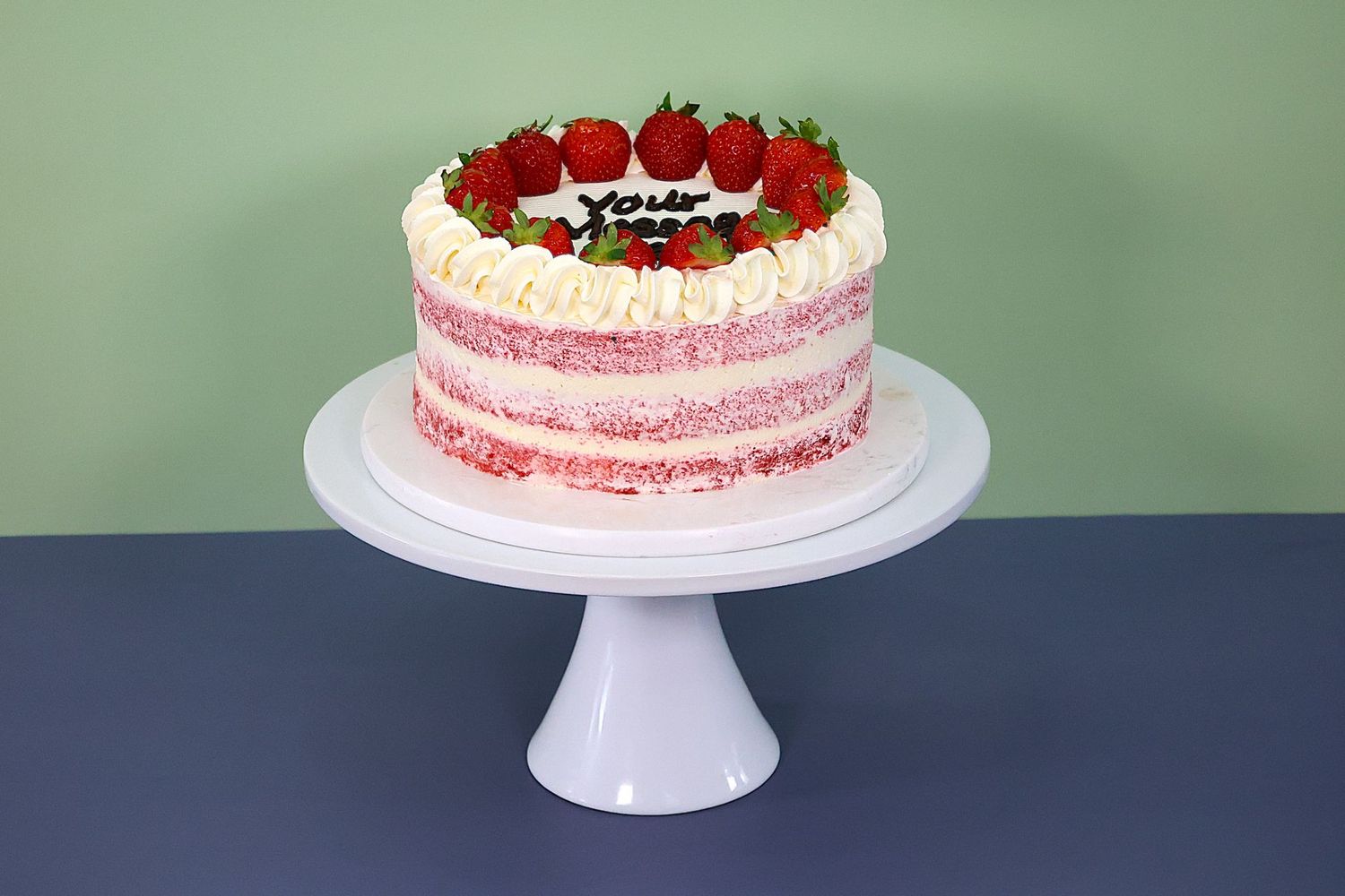 Premium Strawberry Red Velvet Naked Cake