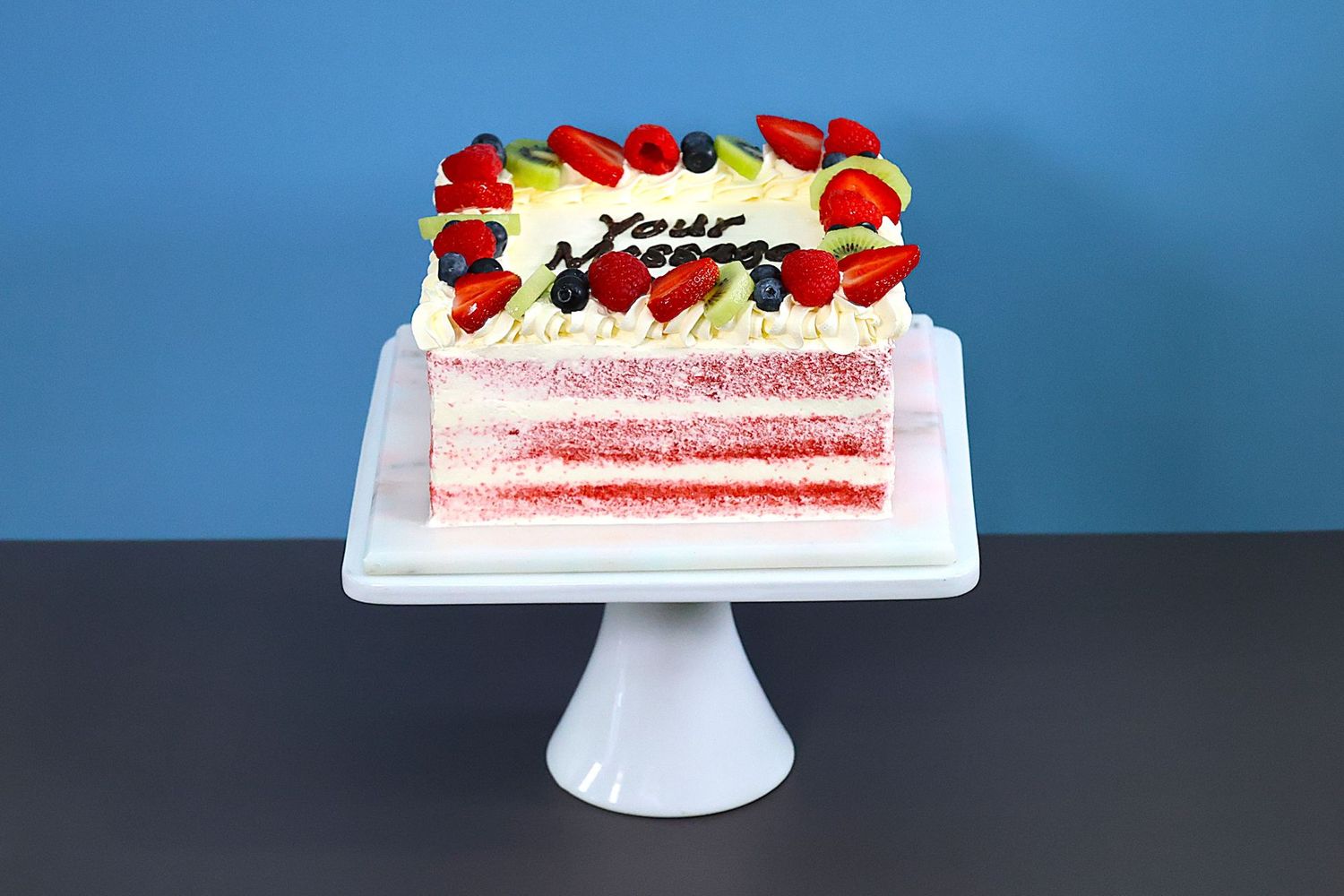 Mix Fruit Red Velvet Naked Cake