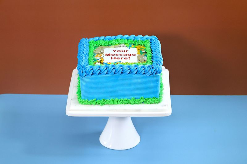 Blue Safari Theme Cake