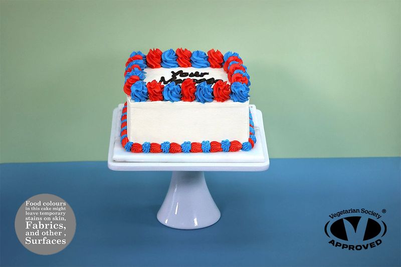 Blue & Red Birthday Cake