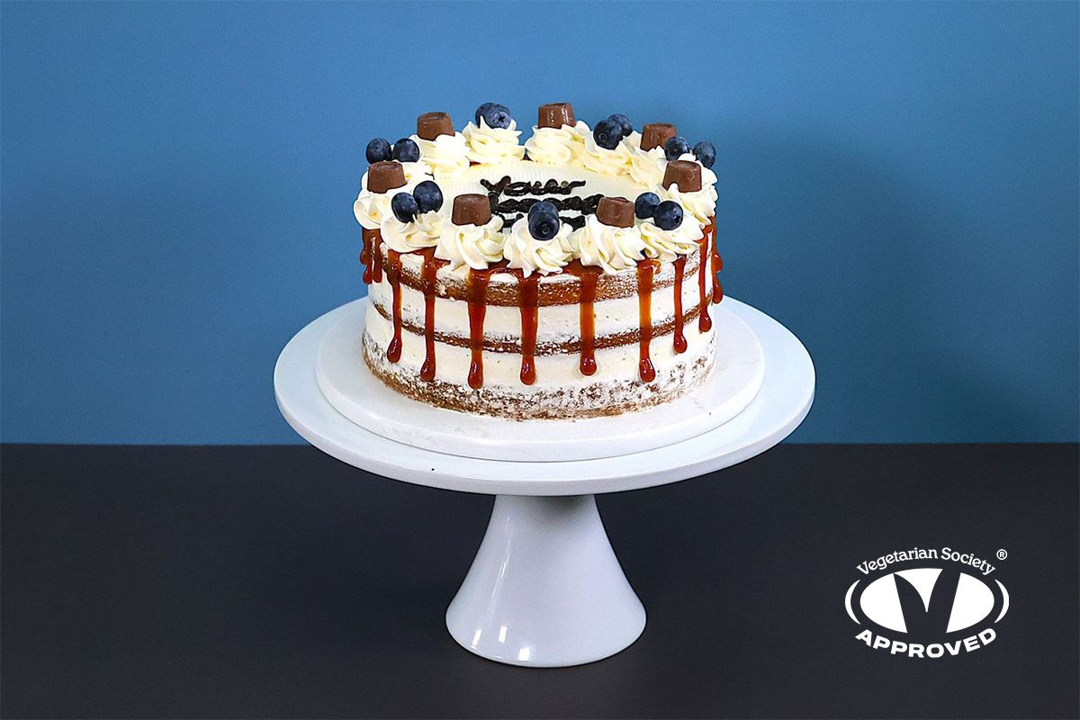 Caramel Dripping Berries Naked Cake