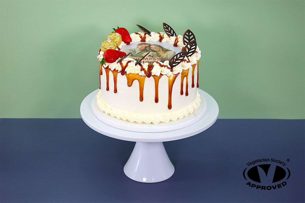 Caramel Dripping Photo Cake