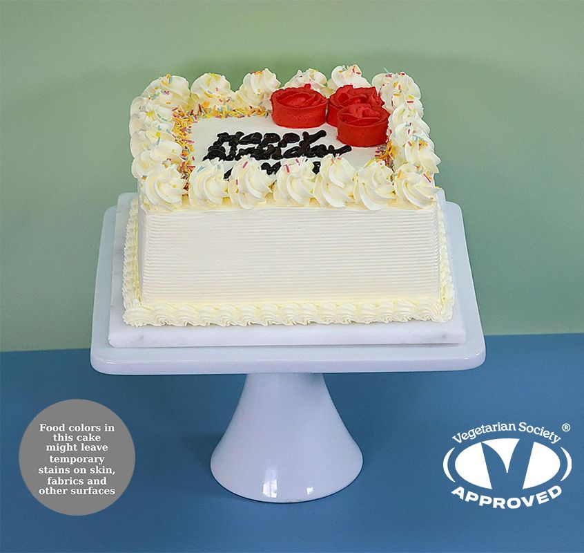 Classic Red Flowers Birthday Cake