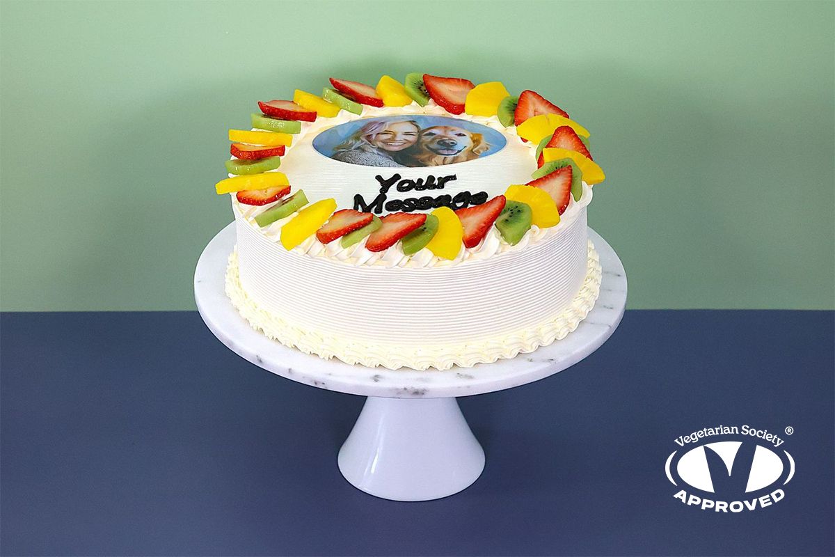 Fresh fruit Photo Birthday Cake