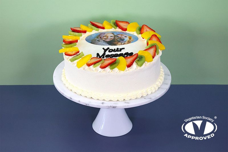 Fresh fruit Photo Birthday Cake