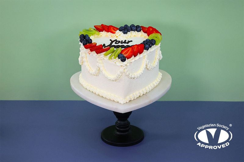 Fresh Fruit Heart Celebration Cake