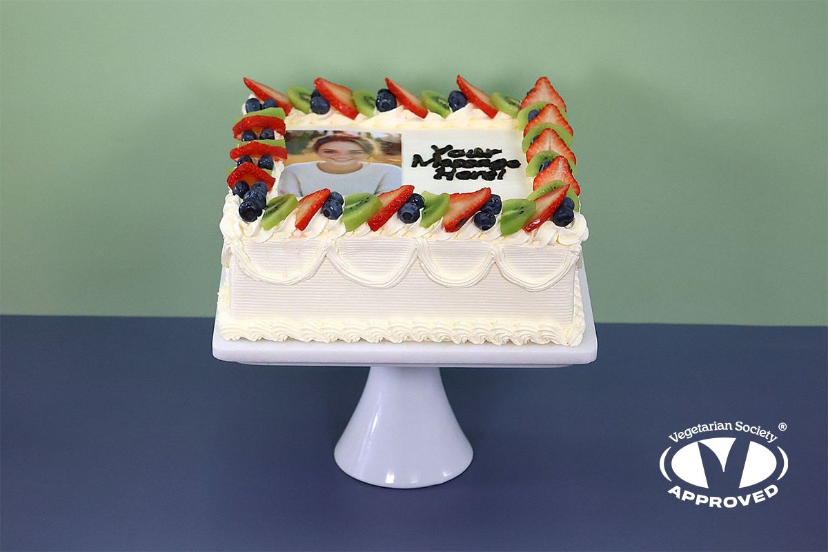 Fresh Fruit Photo Birthday Cake