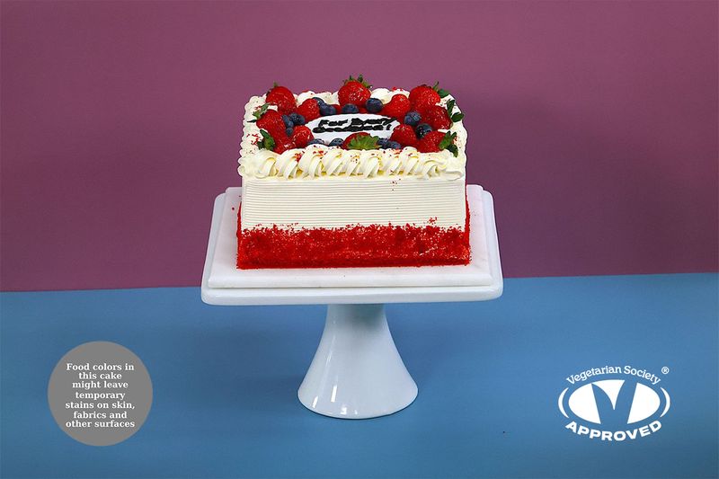 Fresh Berries With Crumbs  On Side Red velvet Cake RV325
