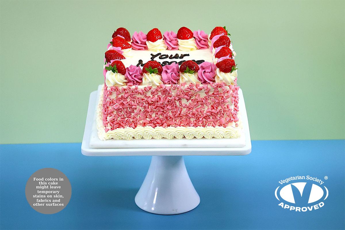 Full Strawberry With Strawberry Curls On Side Birthday Cake