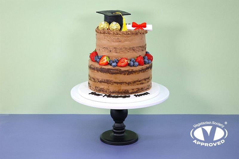 Graduation Topper Two Tier Chocolate Deluxe  Cake