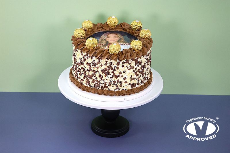 Luxury Fererro Toppings  Photo Birthday Cake