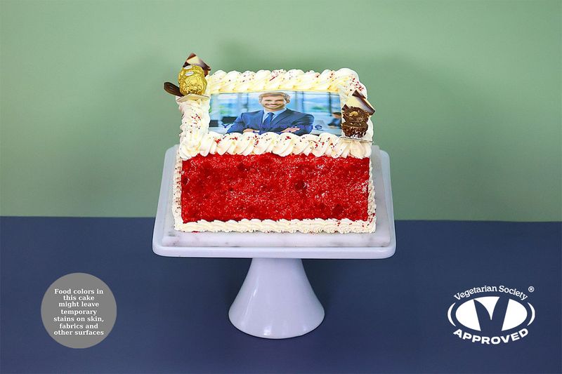 Luxury Ferrero Toppings Red velvet Photo Cake